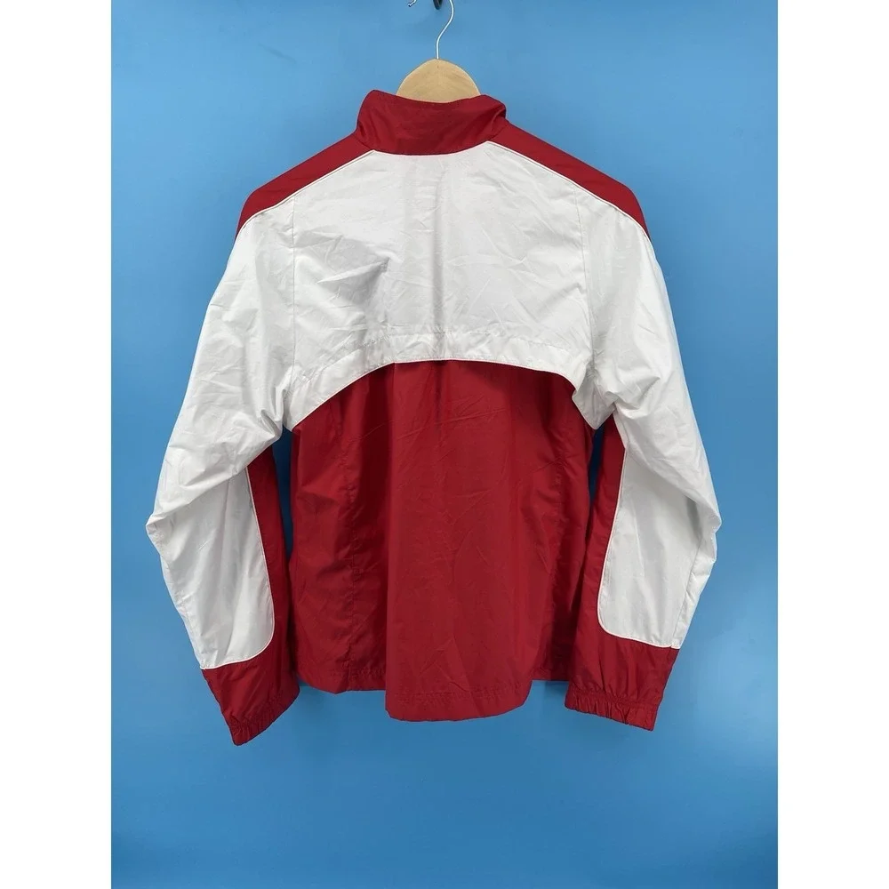 Vintage Nike Team Windbreaker Jacket Men's Large Red White Full Zip Lightweight
